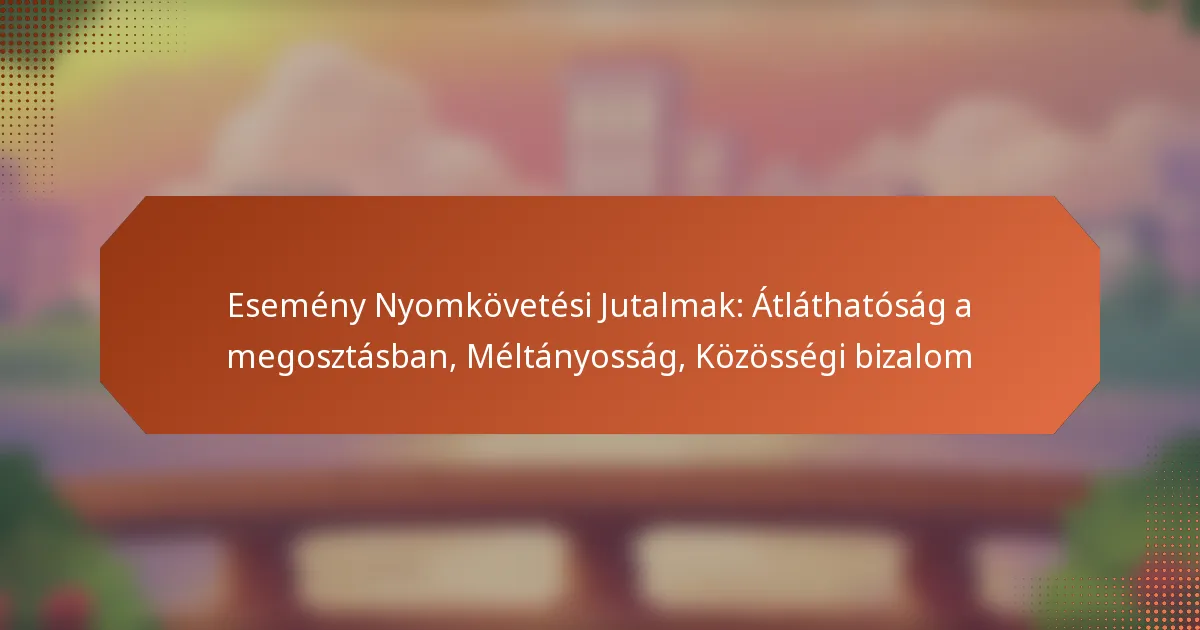 Esemény Nyomkövetési Jutalmak: Átláthatóság a megosztásban, Méltányosság, Közösségi bizalom