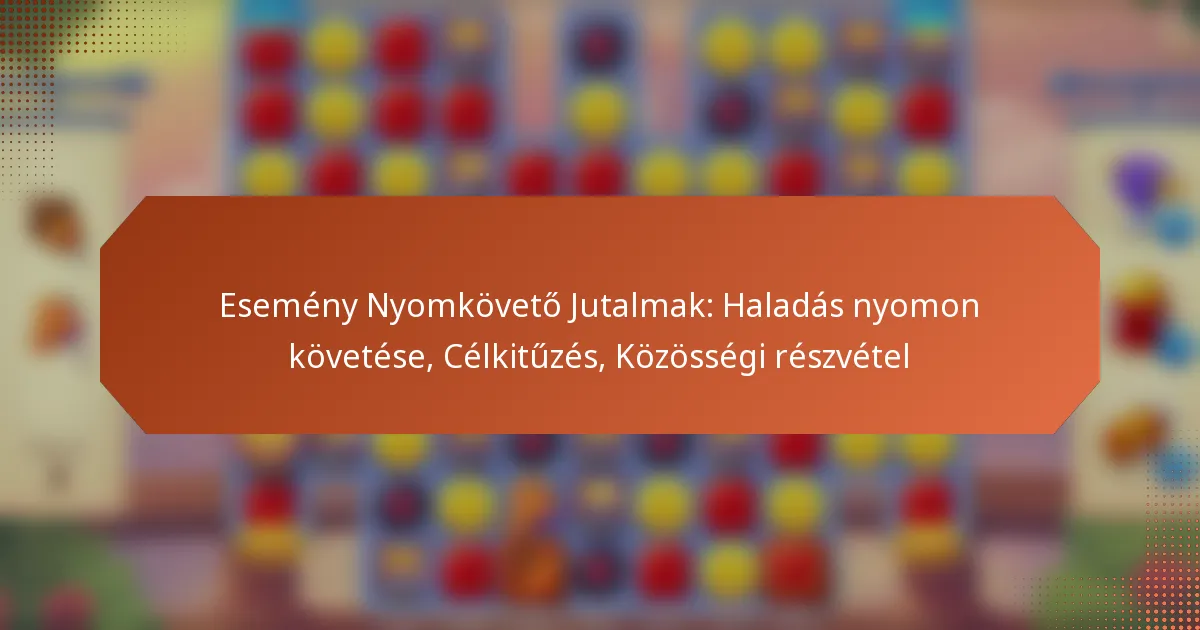 Esemény Nyomkövető Jutalmak: Haladás nyomon követése, Célkitűzés, Közösségi részvétel