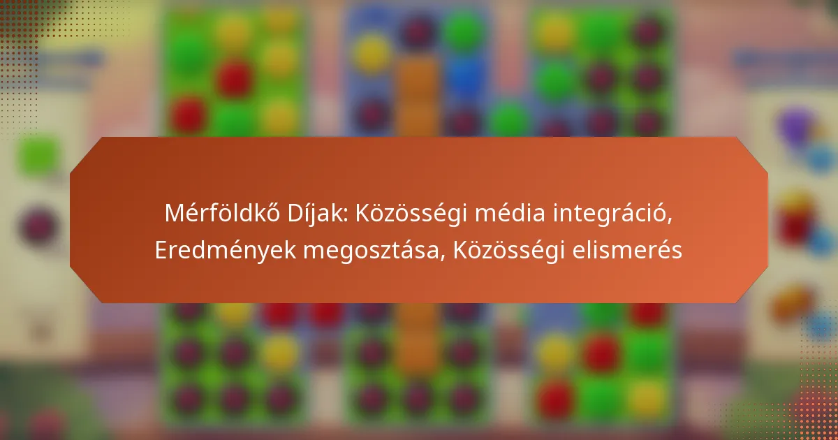 Mérföldkő Díjak: Közösségi média integráció, Eredmények megosztása, Közösségi elismerés