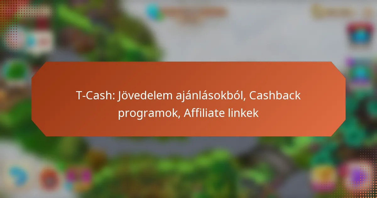 T-Cash: Jövedelem ajánlásokból, Cashback programok, Affiliate linkek