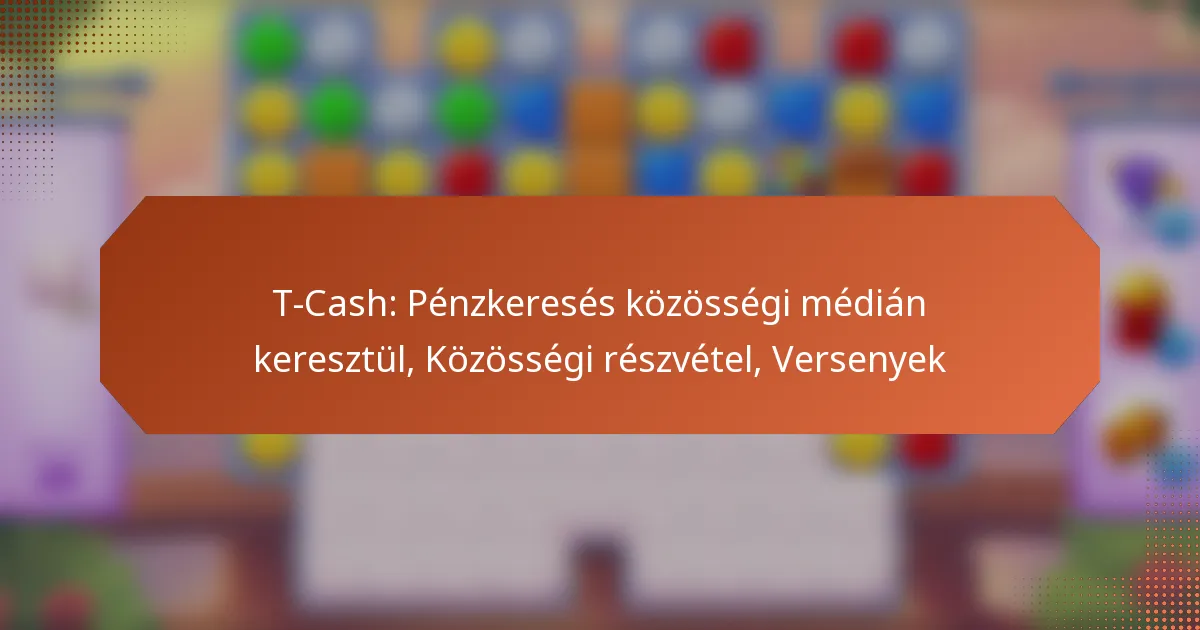T-Cash: Pénzkeresés közösségi médián keresztül, Közösségi részvétel, Versenyek